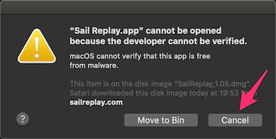 Cannot open Sail Replay