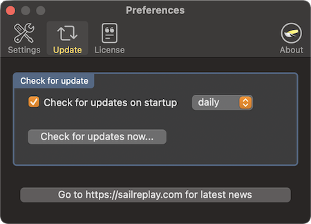 Preferences > Update